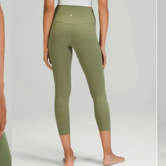 Lululemon Align High-Rise Crop 23" Green Twill Size 6 - Picture 3 of 6